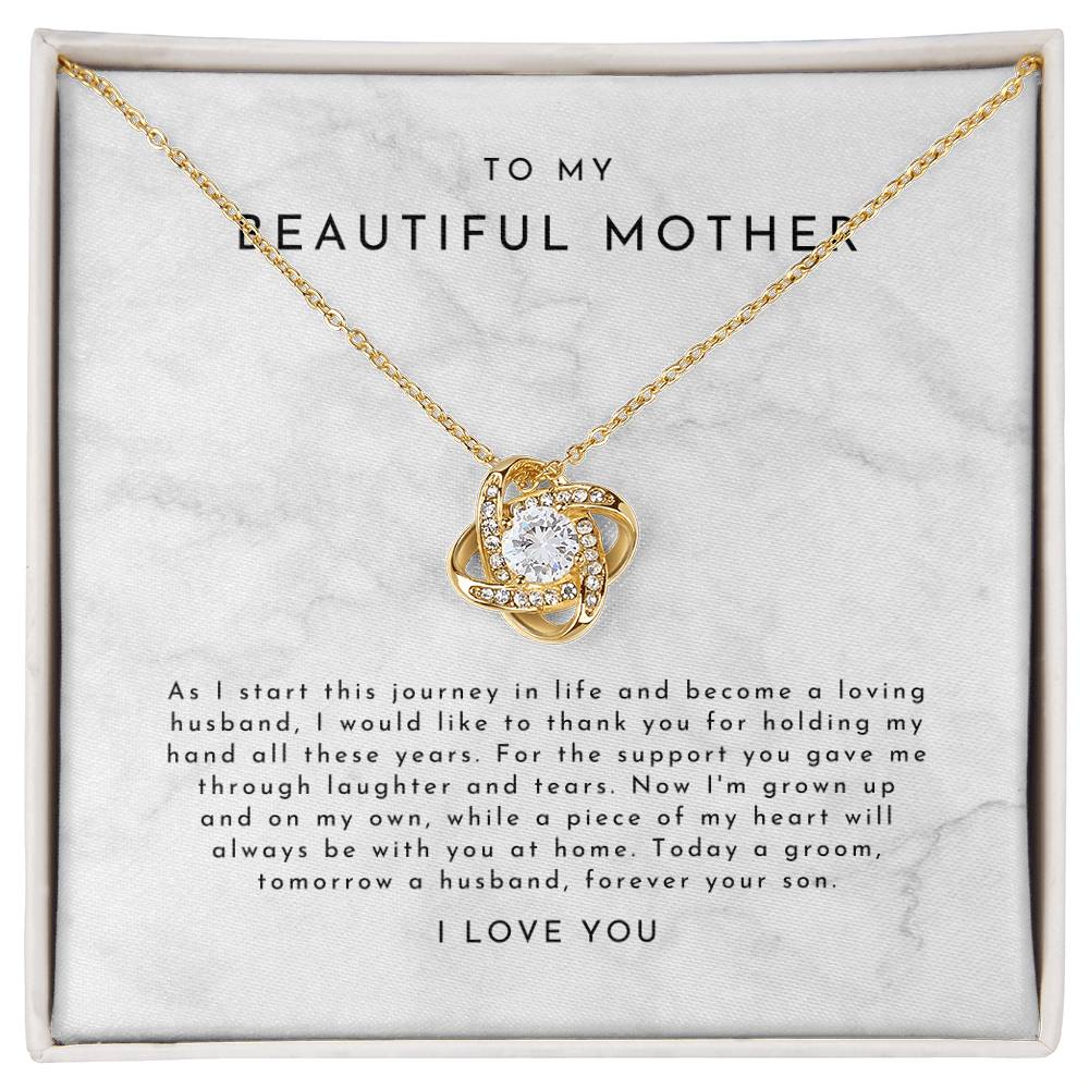 Mother Of Groom Necklace, Mother Of Groom Gifts, Mom Wedding Gift, Groom Gift For Mom, Groom To Mom Gift, Wedding Gifts, Mom Wedding Gift Love Knot Necklace