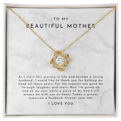 Mother Of Groom Necklace, Mother Of Groom Gifts, Mom Wedding Gift, Groom Gift For Mom, Groom To Mom Gift, Wedding Gifts, Mom Wedding Gift Love Knot Necklace