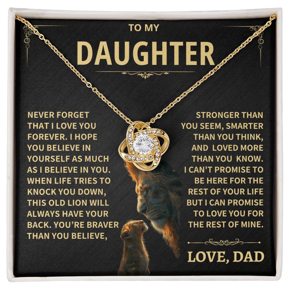 Daughter Gift From Dad, This Old Lion Love Knot Necklace