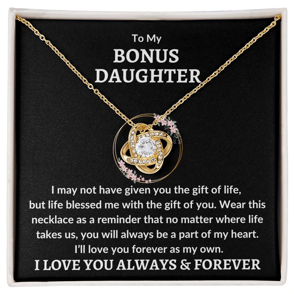 To Bonus Daughter Necklace - Love You As My Own Love Knot Necklace