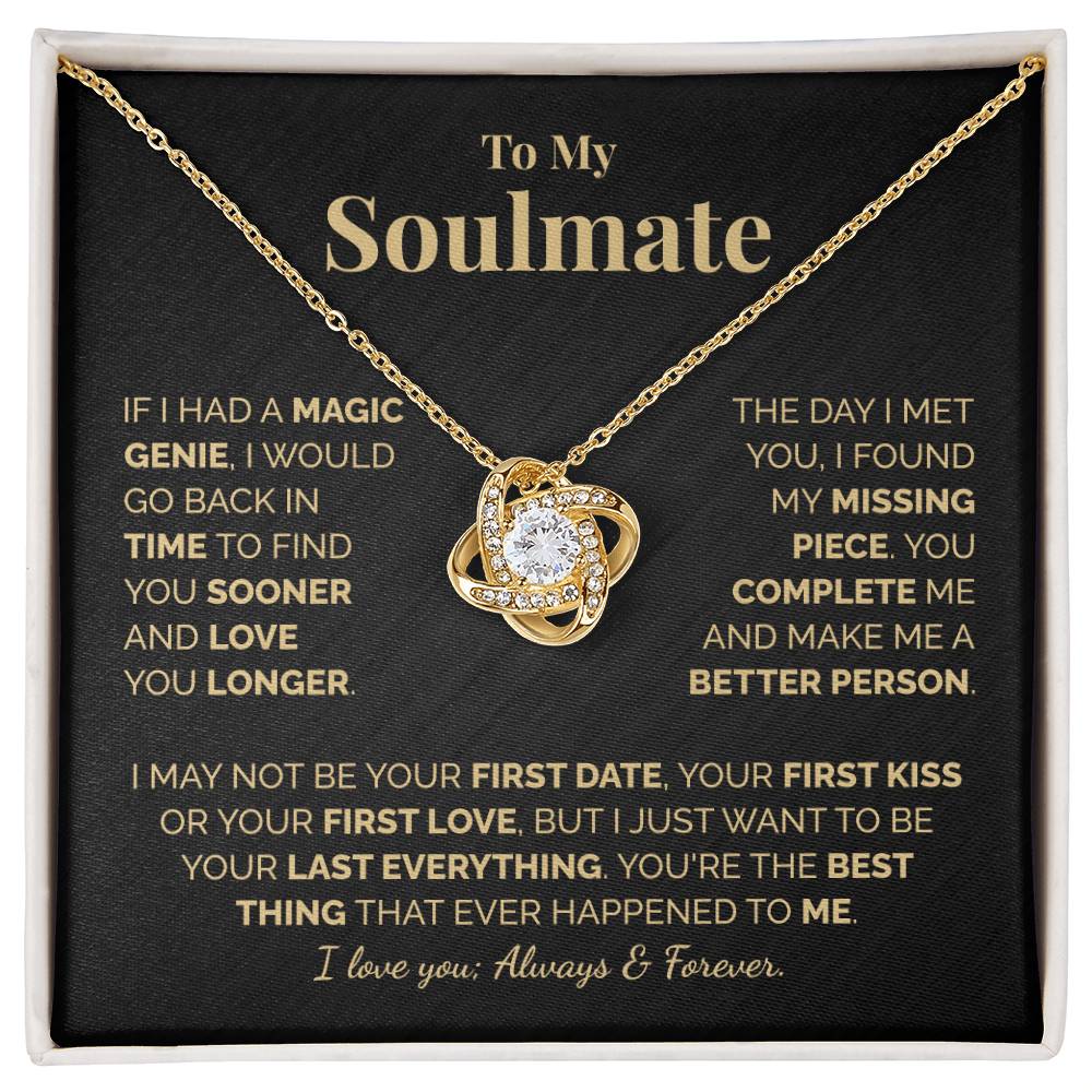 To My Soulmate Love Knot Necklace