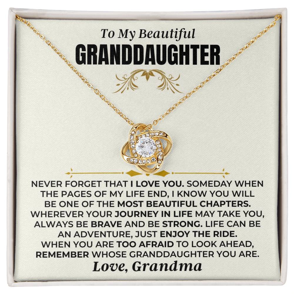 To My Granddaughter - Love Grandma - Love Knot Necklace