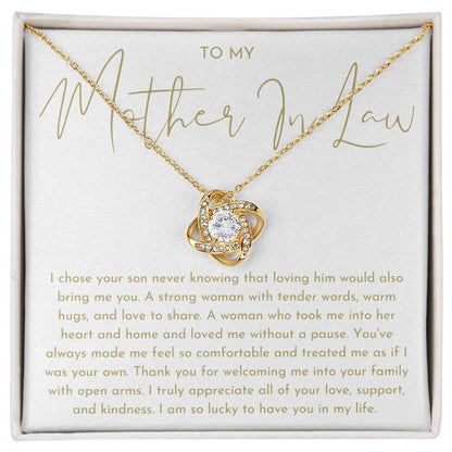 Mother In Law Wedding Gift - Love Knot Necklace Love Knot Necklace