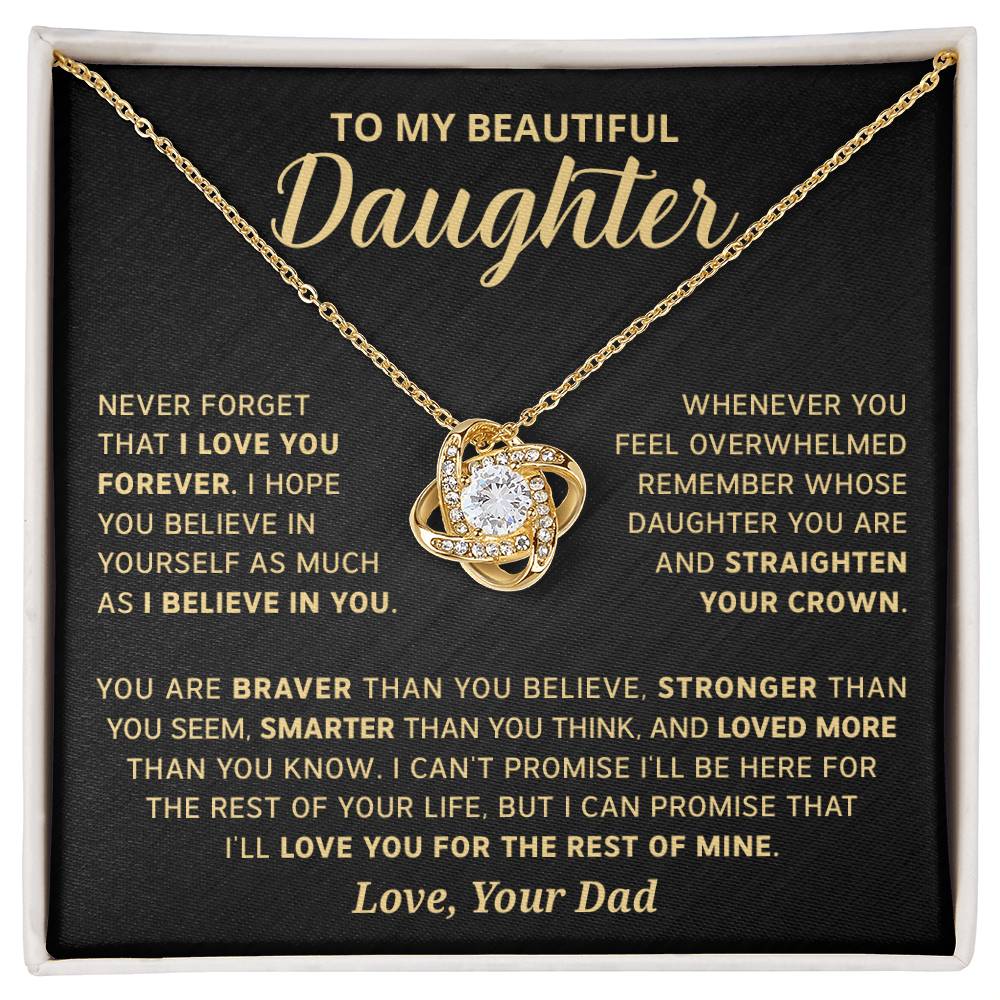 Gift For Daughter - Never Forget That I Love You Forever - Love Knot Necklace