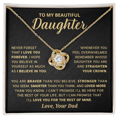 Gift For Daughter - Never Forget That I Love You Forever - Love Knot Necklace
