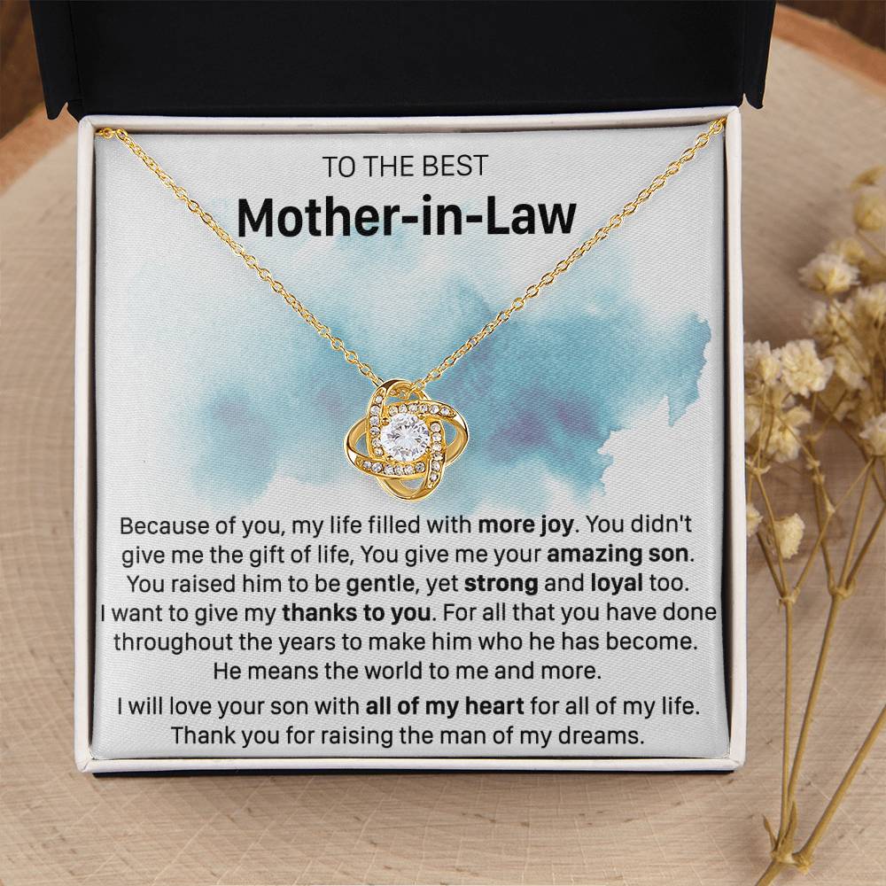 Gift For Mother-In-Law More Joy Be Gentle Love Knot Necklace Love Knot Necklace