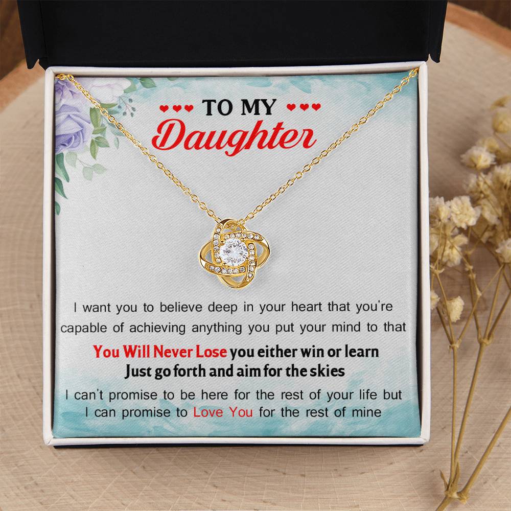 To My Daughter I Can Promise To Love You For The Rest Of Mine Love Knot Necklace