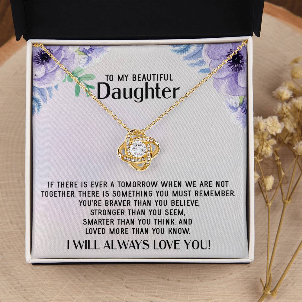 To My Daughter Necklace Gift From Mom Mothers Day Gift For Daughter From Mother Sentimental Jewelry Gifts For Daughter 1 Love Knot Necklace