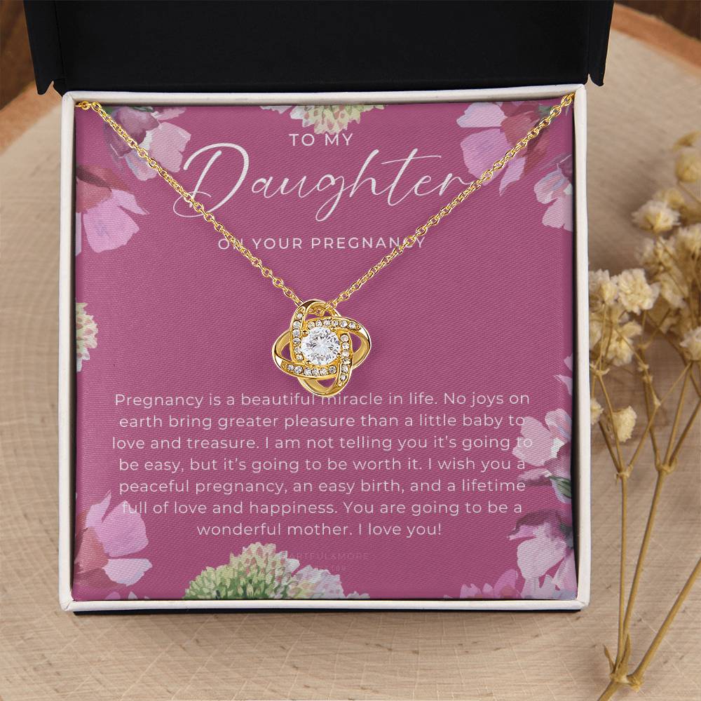 Pregnancy Gift For Daughter Expecting Mom Gift Pregnant Daughter Gift From Mom New Mom Baby Shower Gift  Love Knot Necklace
