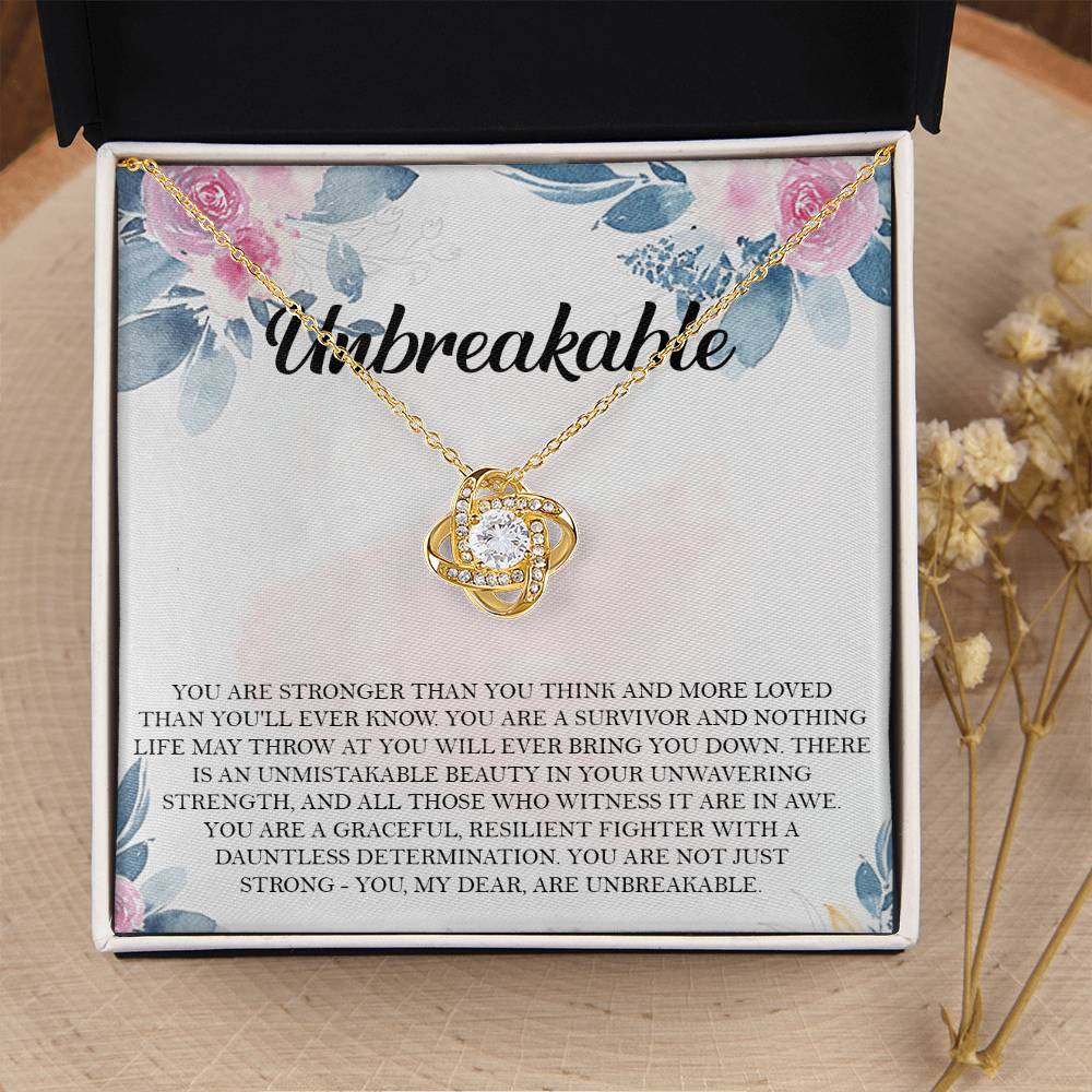 Encouragement Gift Strength Gift Warrior Gift Survivor Gift J Love Knot Necklace