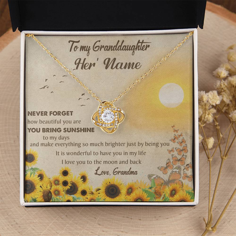 Customize Gift To My Granddaughter Granddaughter Necklace From Grandma Granddaughter Birthday Gift Love Knot Necklace