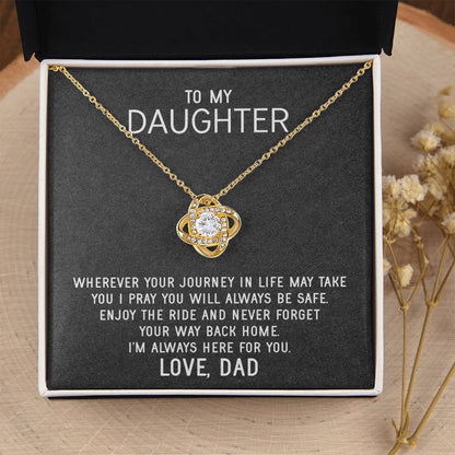 To My Daughter Necklace Gift From Dad Mothers Day Gift For Daughter From Father Sentimental Jewelry Gifts For Dad To Da Love Knot Necklace