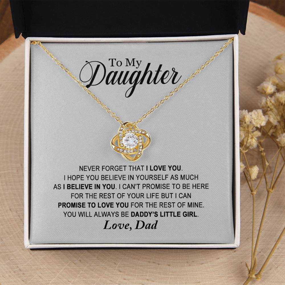 Daughter - Daddy's Little Girl - Necklace Love Knot Necklace