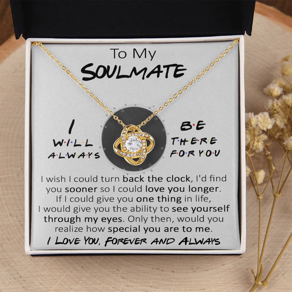 To My Soulmate Necklace Gift For Girlfriendwife Romantic Gift For Her Birthday Christmas Jewelry Romantic Love Knot Necklace