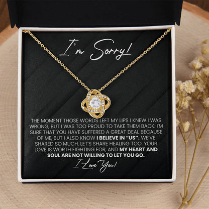 I'm Sorry Love Knot Necklace