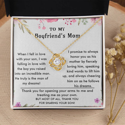 To My Boyfriend's Mom - Luxury Gift For Mother's Day Love Knot Necklace