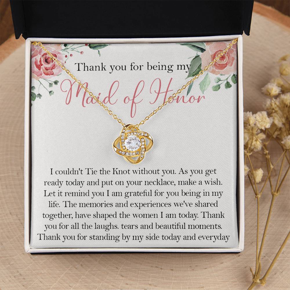 Maid Of Honor Wedding Day Gift Maid Of Honor Necklace Gift Maid Of Honor Gift From Love Knot Necklace