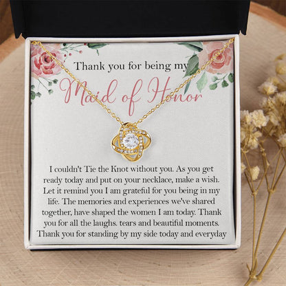 Maid Of Honor Wedding Day Gift Maid Of Honor Necklace Gift Maid Of Honor Gift From Love Knot Necklace