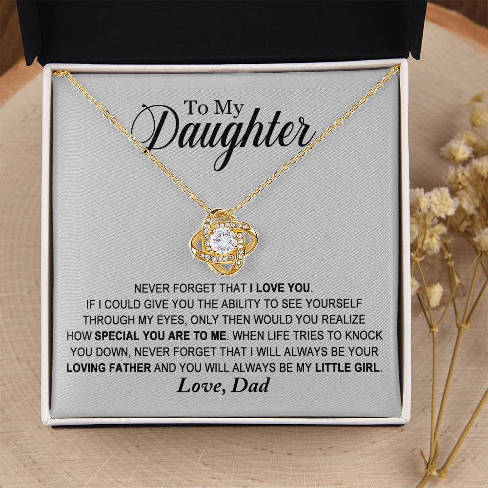 Daughter - Always Be My Little Girl - Ne Love Knot Necklace