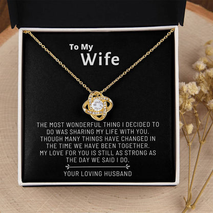 Almost Gone To My Wife  From Husband Unique Romantic Gifts For Wife Birthday Anniversary Christmas & Valentine Love Knot Necklace