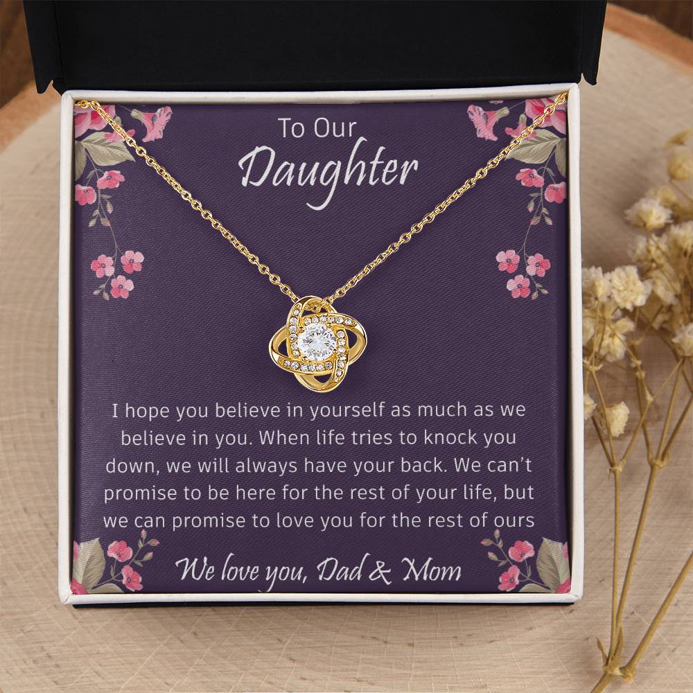 The Best Gift For Your Daughter To My Daughter With Love And Kiss Dragonfly Necklace Birthday Gift Daughter Graduation Gift Grown Up Dau Love Knot Necklace