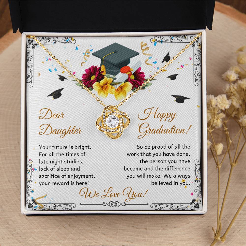 Dear Daughter - Happy Grad Love Knot Necklace