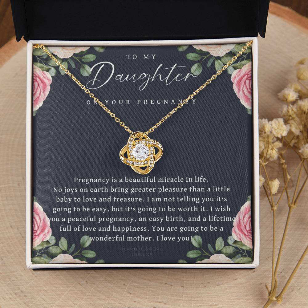 Pregnancy Gift For Daughter Baby Shower Gift Mom To Be Gift Pregnant Daughter Gift From Mom New Mom Expecting Mom Gift Expe Love Knot Necklace