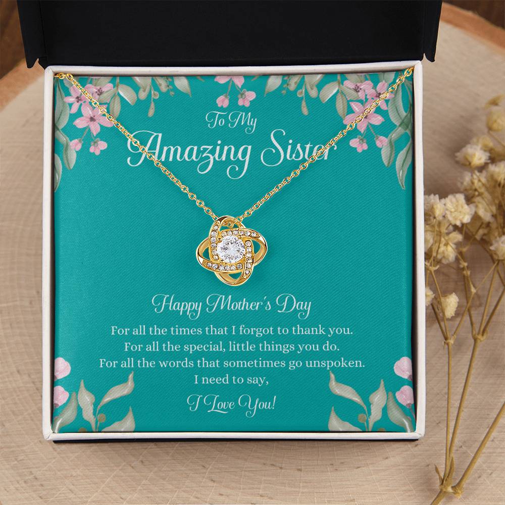 Mothers Day Gift For Sister Sister Mothers Day Gift Sister Necklace Gift On Mothers Day Sentimental Mothers Day Gift For Sister Jewelry Love Knot Necklace