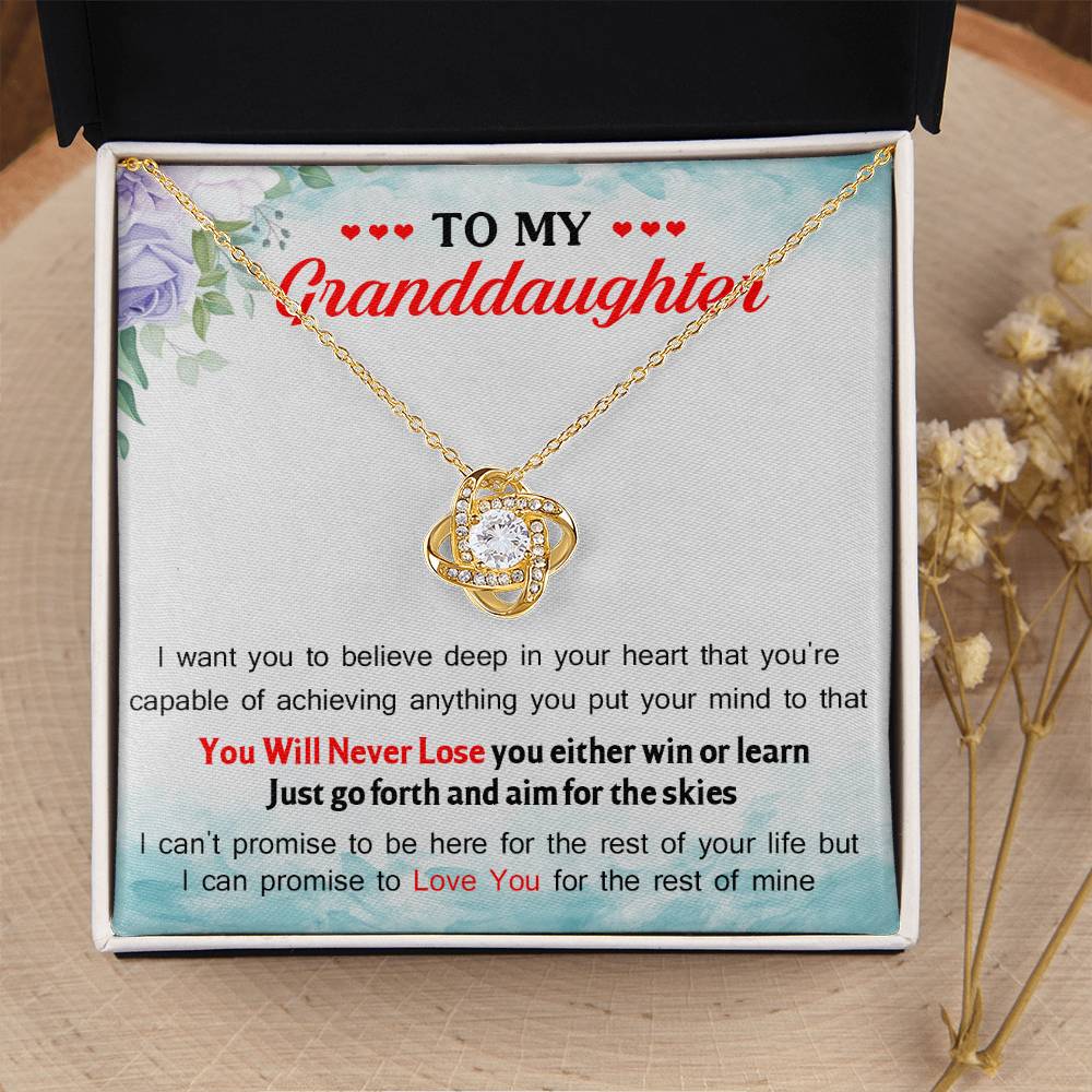 To My Granddaughter I Can Promise To Love You For The Rest Of Mine Love Knot Necklace