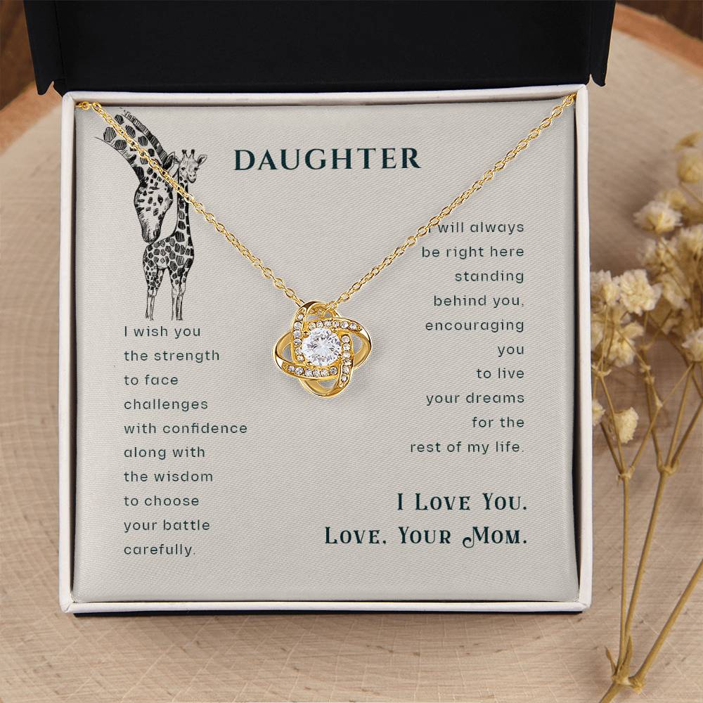 Mother Daughter Giraffe Necklace Gift For Daughter- Giraffe Necklace Gift From Mom Birthday Gift For Daughter Graduation Gift Always Have You Love Knot Necklace