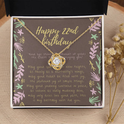 Happy 22Nd Birthday Gifts For 22Nd Birthday 22Nd Birthday Gift For Her 22 Year Old Female Best Friend 22Nd B Love Knot Necklace