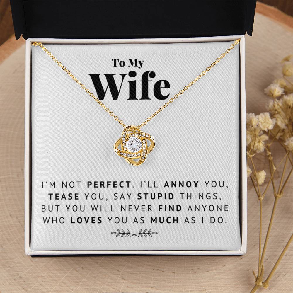 To My Wife - I Lo Love Knot Necklace