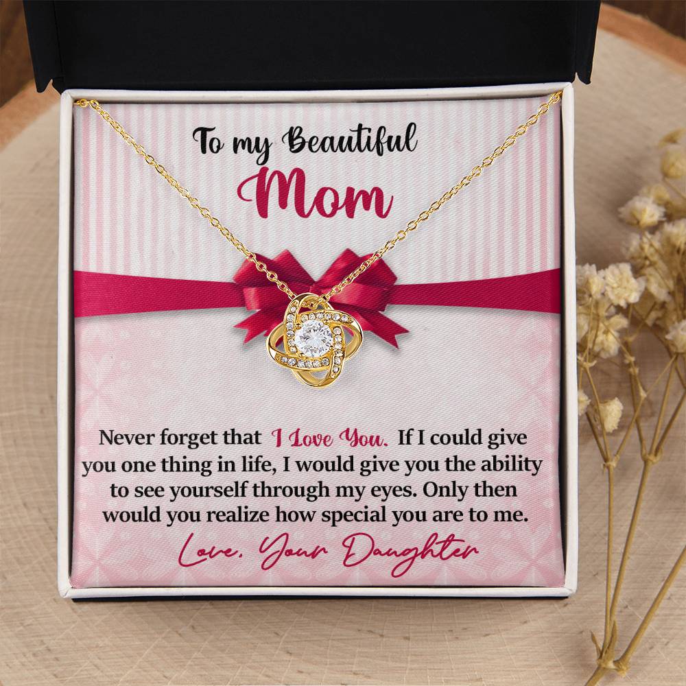 Mom - I Love You Love Knot Necklace