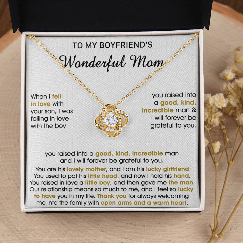 Gift For Boyfriend's Mom - Lovely Mother - Love Knot Love Knot Necklace