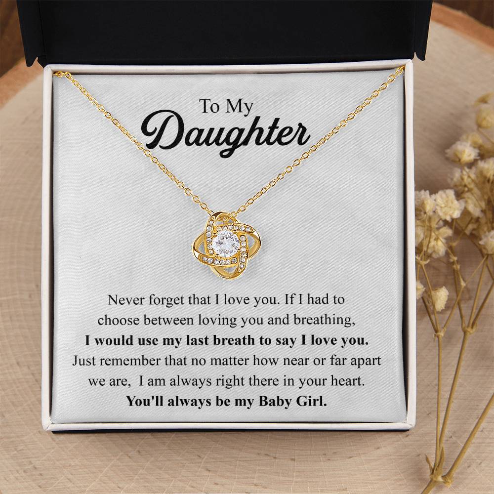 To My Daughter Necklace Gift From Mom Mothers Day Gift For Daughter From Mother Sentimental Jewelry Gifts For Daughter From Mom Love Knot Necklace