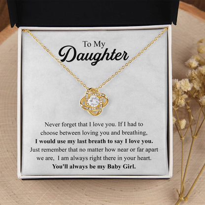 To My Daughter Necklace Gift From Mom Mothers Day Gift For Daughter From Mother Sentimental Jewelry Gifts For Daughter From Mom Love Knot Necklace