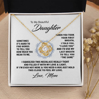 Love Knot Necklace For Daughter Love Knot Necklace