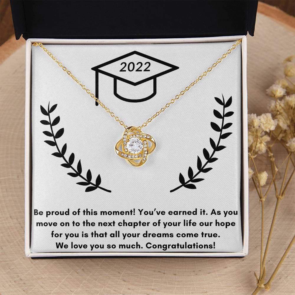 Graduation Love P Love Knot Necklace