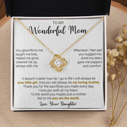 Gift For Mom - Your Little Girl - Love Knot Love Knot Necklace
