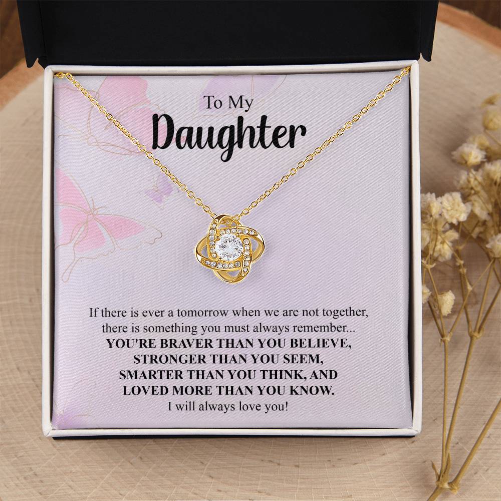 To My Daughter Necklace Gift From Mom Mothers Day Gift For Daughter From Mother Sentimental Jewelry Gifts For Daughter From Mom 5 Love Knot Necklace