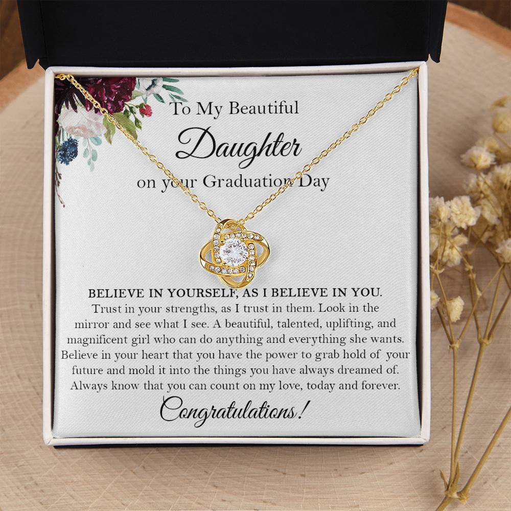 Graduation Gift For Daughter From Mom And Dad High School Masters Degree Graduation Sentimental Graduation Gift For Teenage Girl Love Knot Necklace
