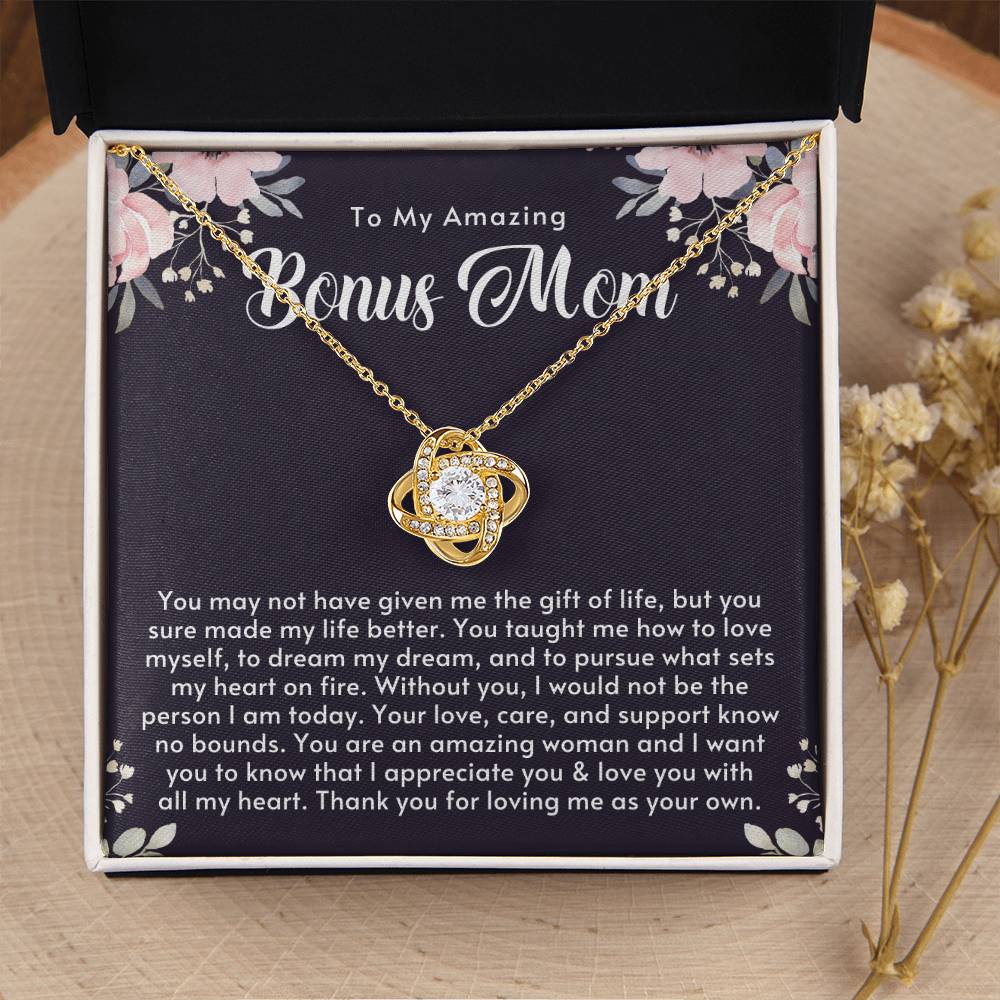 Amazing Bonus Mom Gift Mothers Day Gift For Step Mom Stepmom Birthday Gift Jewelry Gift For Bonus Mom From Stepsonstepdaughter Love Knot Necklace