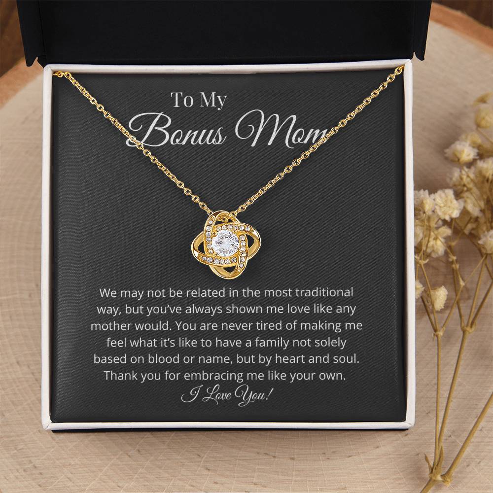 Bonus Mom Thank You Love Knot Necklace