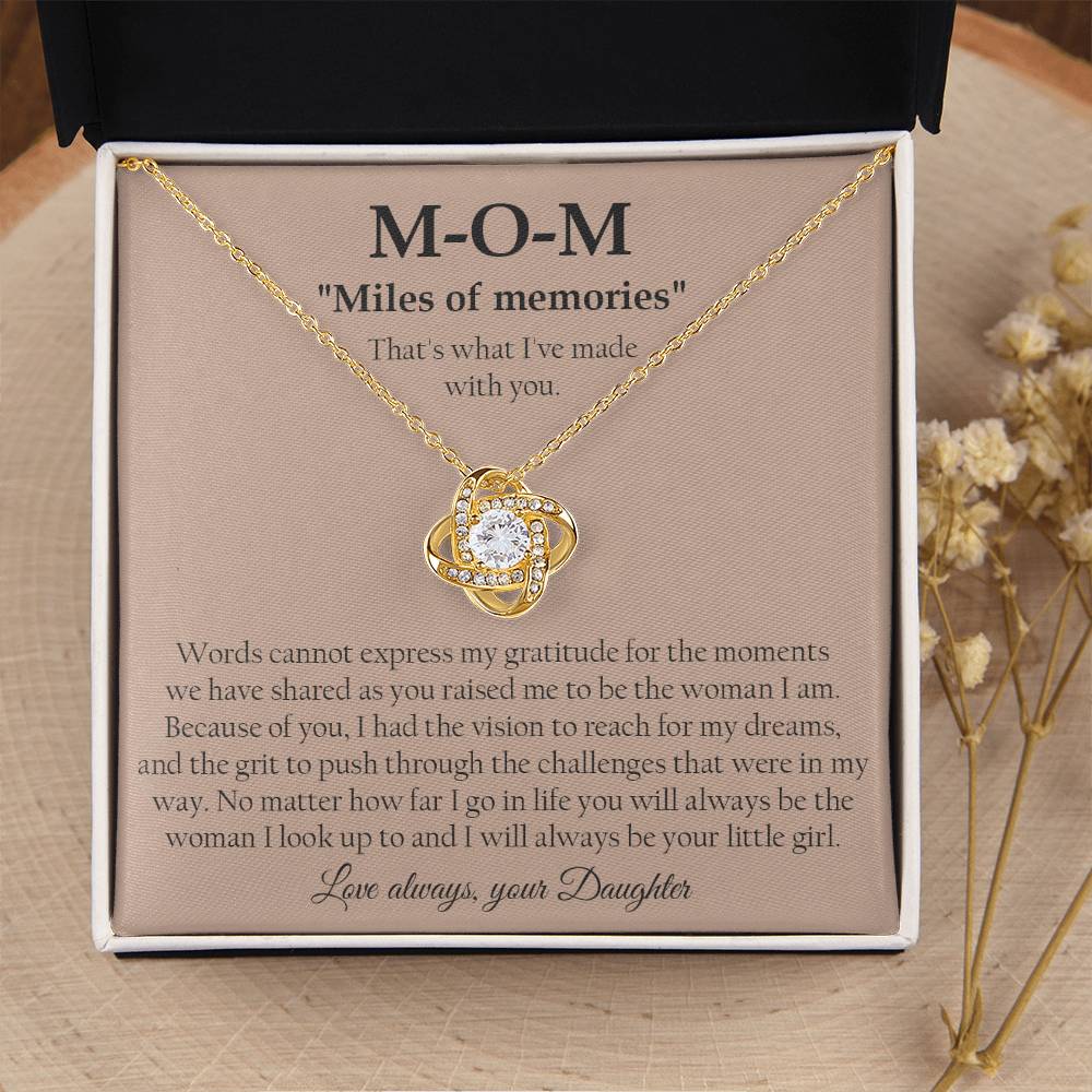 To My Mom Necklace Sentimental Gift For Mom Daughter Mother Jewelry Gift Mother's Day Birthday Present Love Knot Necklace
