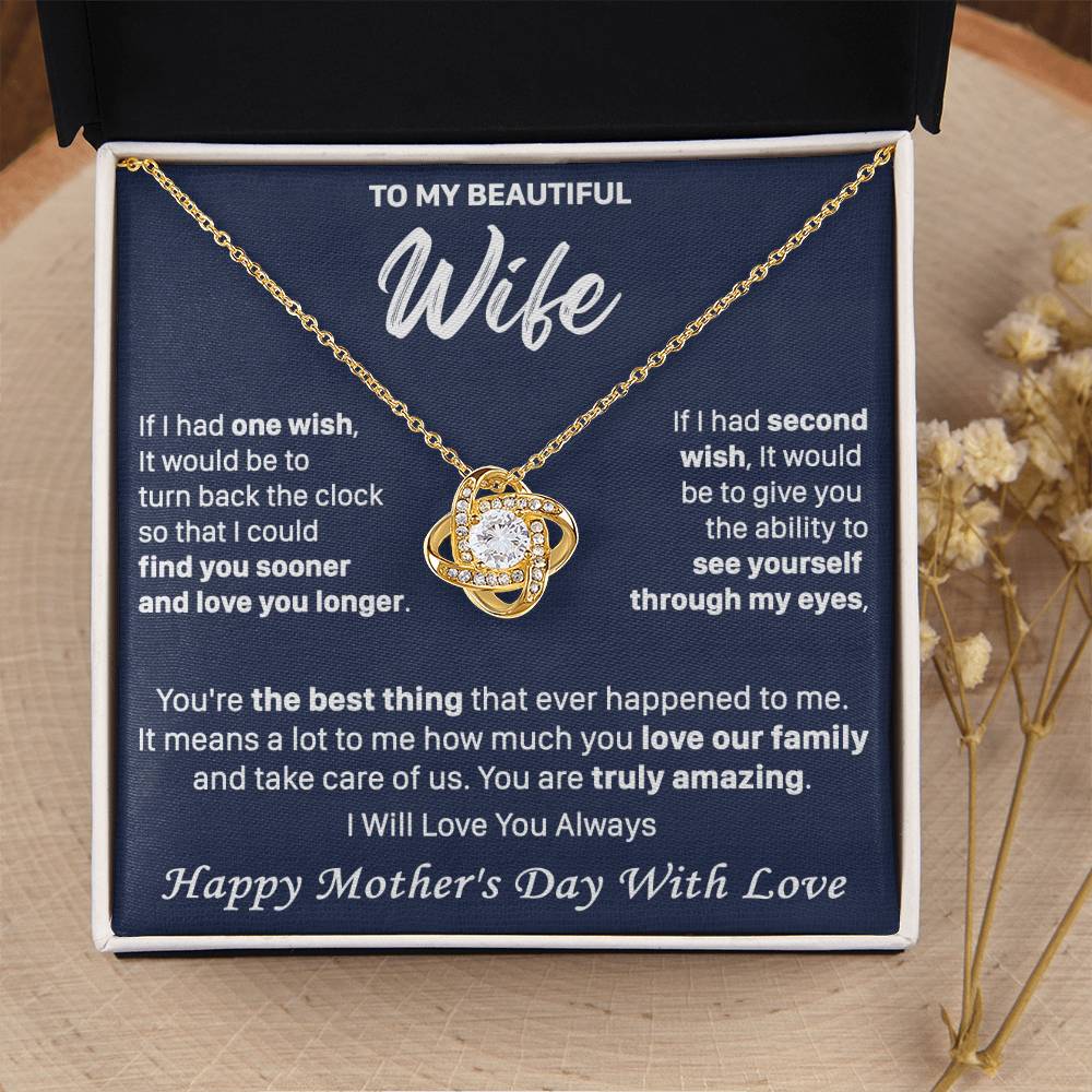 Gift For Wife 2 Wish Amazing Happy Love Knot Necklace Love Knot Necklace
