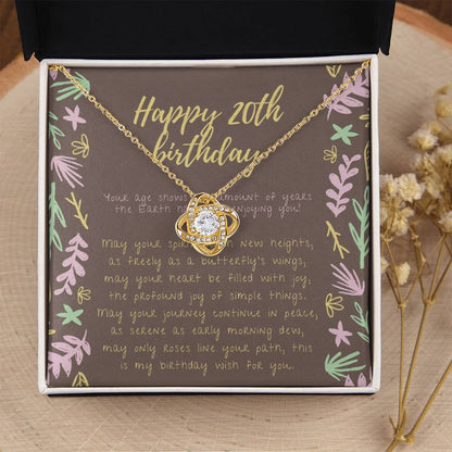 Happy 20Th Birthday Necklace Gifts For 20Th Birthday 20Th Birthday Gift For Her 20 Year Old Female Best Friend 20Th Birthd Love Knot Necklace