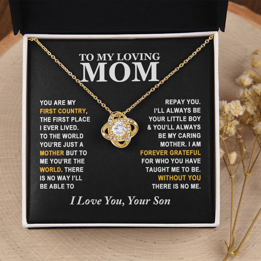 Mom - Forever Grateful - Ne Love Knot Necklace