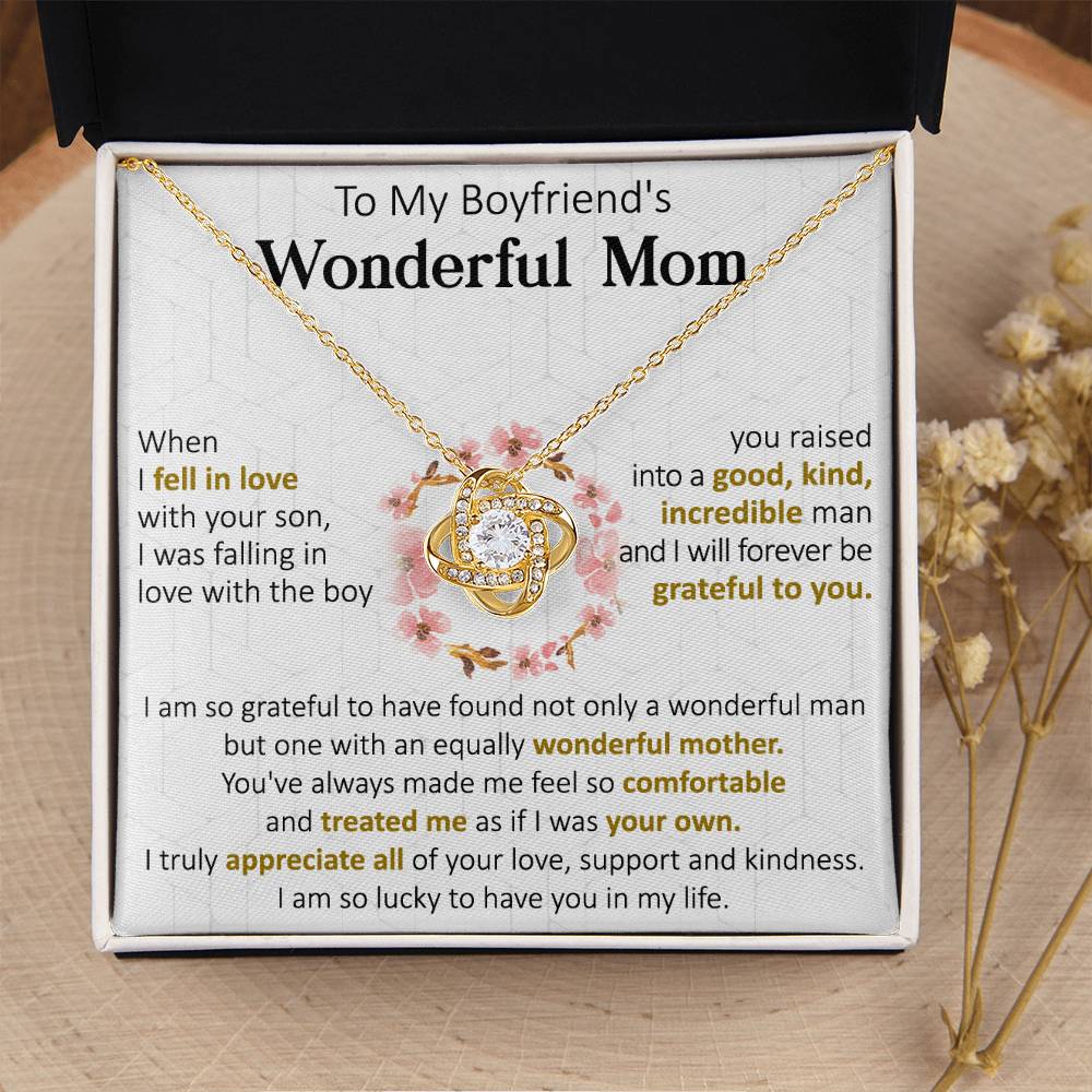 Gift For Boyfriend's Mom Forever Equally Wonderful Mother Love Knot Necklace Love Knot Necklace