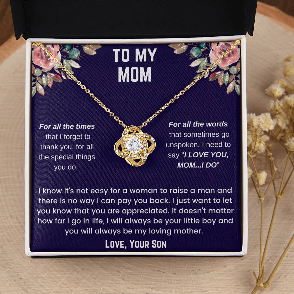 To My Mom - For All The Times Love Knot Necklace