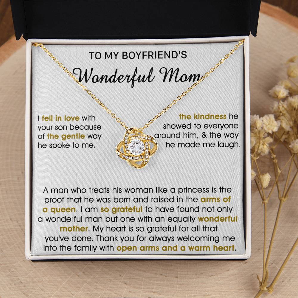 Gift For Boyfriend's Mom Gentle Way Arms Of Queen Love Knot Necklace Love Knot Necklace